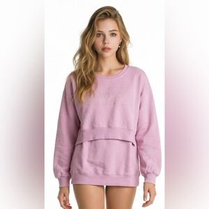 Embellish Logo playboy Crewneck Sweatshirt - Dusty Pink